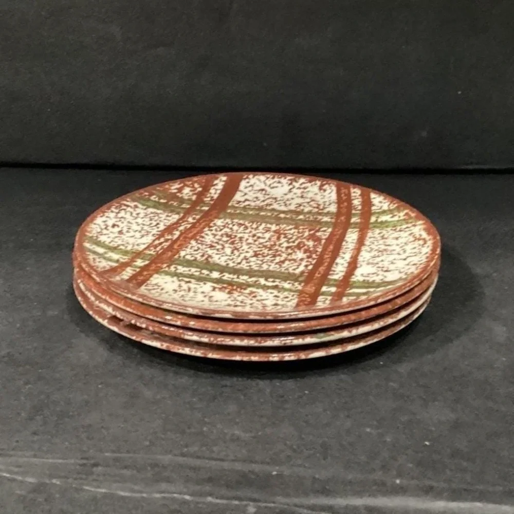 Blue Ridge Pottery Rustic Plaid Skyline Saucer, Set of 4 Replacement Dinnereware
